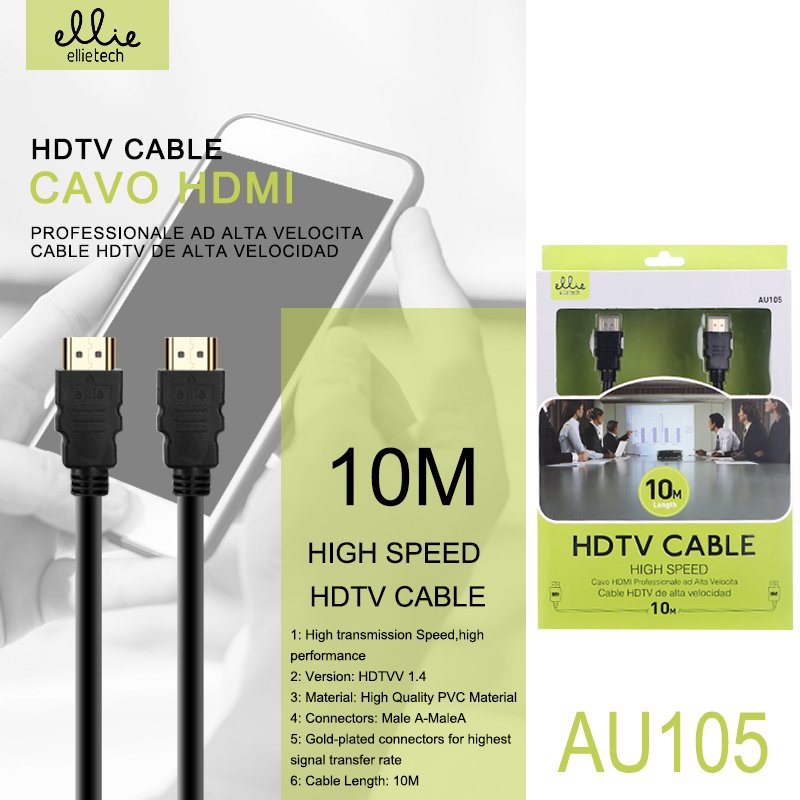Ellietech AU105 Cable de HDMI 10M