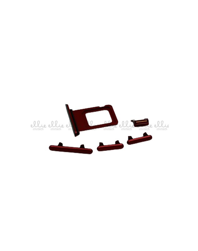Set de Botones Lateral + Bandeja de SIM para iPhone 11 Rojo
