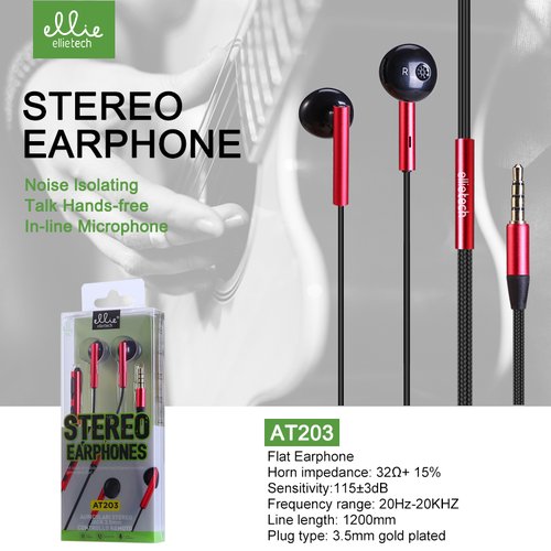 Ellietech AT203 Auriculares Stero Jack 3.5mm Controllo Remoto