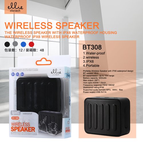 ELLIE BT308 Altavoz Portable Bluetooth Agua Resistente