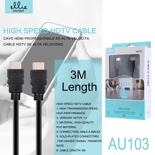 Ellietech AU103 Cable de HDMI 3M