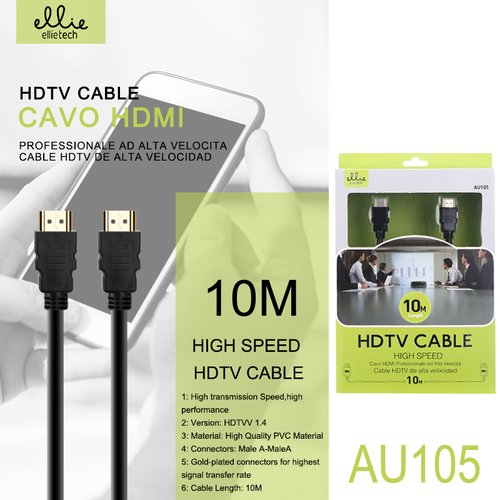 Ellietech AU105 Cable de HDMI 10M