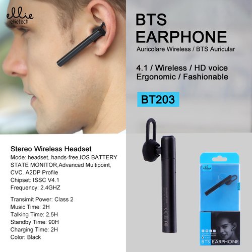BT203 Mano libres bluetooth Auricular para IOS,Android smartphone