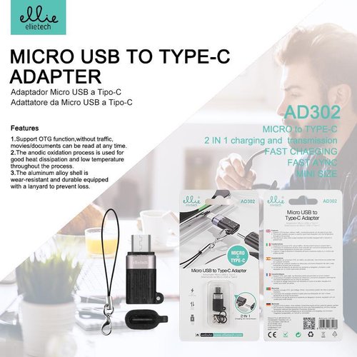 AD302 Adaptador Micro a Tipo C ellietech
