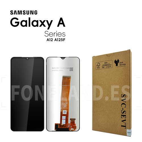 Pantalla Samsung Galaxy A12 A125 Negra Sin Marco Completa 