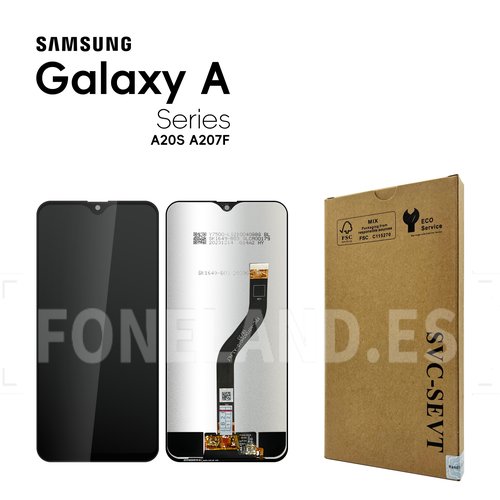 Pantalla Samsung A20S 2019 A207 Negro LCD+Táctil SERVICE PACK