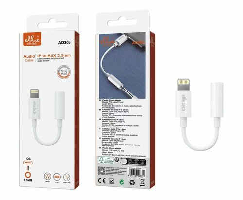 Ellietech AD305 Adaptador Lightning a Jack 3.5mm