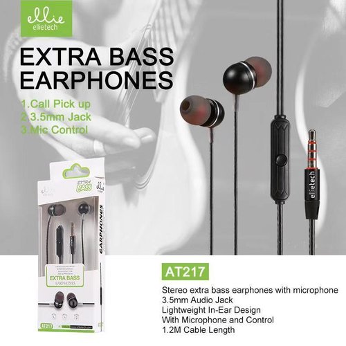 Ellietech AT217 Extra Bass Auriculares con Cable Jack 3.5mm