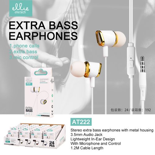 Ellietech AT222 Auriculares in-ear Jack 3.5mm