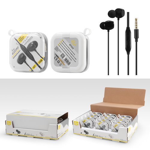 Ellietech AT223 Auriculares Estereo Bajo Potentes con Construccion de Metal