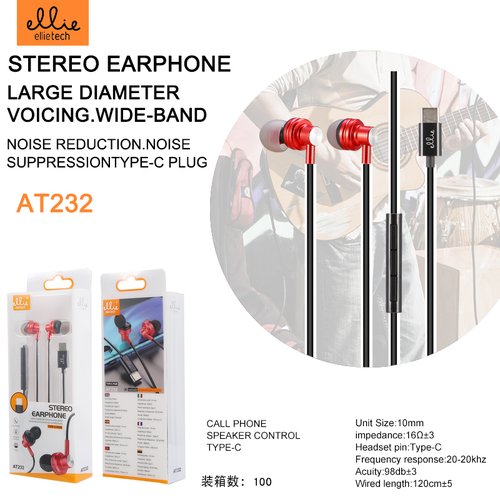 Ellietech AT232 Auriculares In-ear con Cable Tipo C