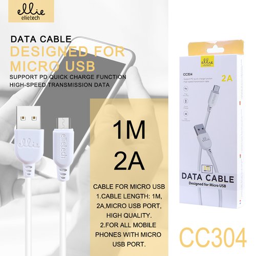 Ellietech CC304 Cable de Dato Micro USB 2A 1M