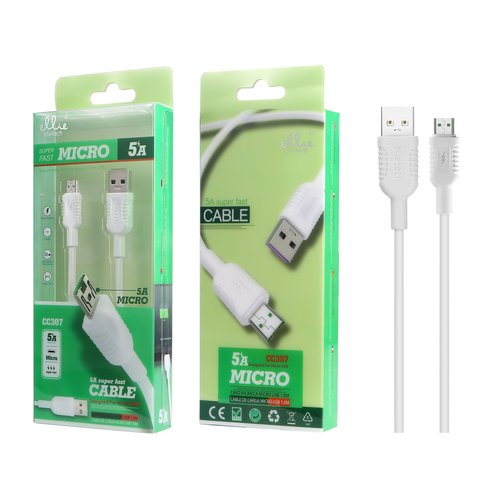 Ellietech CC307 Cable de Datos para Micro USB 5A 1M Super Fast