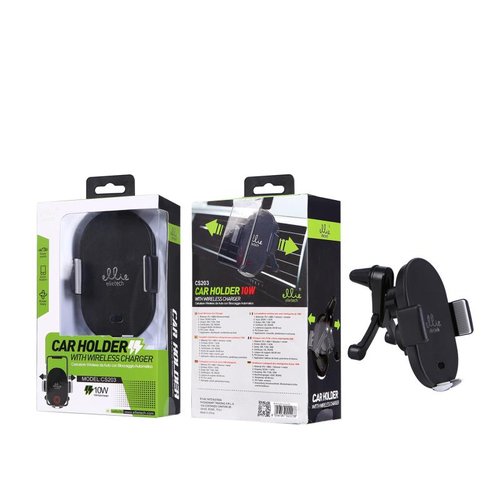 Ellietech CS203 Soporte de Moviles Con Cargador Inalambrico 10W para Coche