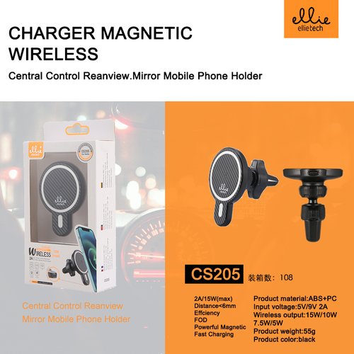 Ellietech CS205 Soporte de Moviles Con Cargador Inalambrico para Coche