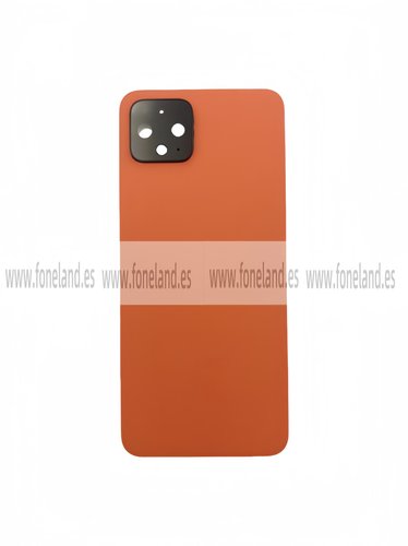 Tapa Trasera para Google Pixel 4 Naranja con Lente EXCELLENT