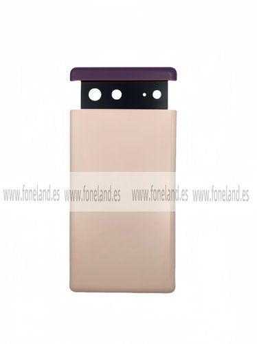 Tapa Trasera para Google Pixel 6 Rosa/Dorado con Lente EXCELLENT