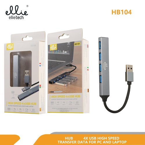 Ellietech HB104 3.0 HUB 4-Puerto USB 5V / 500mAh Platedo NOVEDAD
