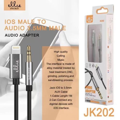 Ellietech JK202 Cable Audio Jack 3.5mm a iOS 1.0M