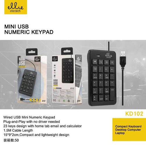 Ellietech KD102 Teclado Numerico con Cable