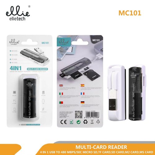 Ellietech MC101 Lector de tarjetas 4 en 1 M2 / MS / TF / SD NOVEDAD