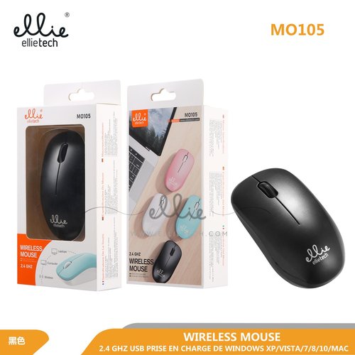 Ellietech MO105 Raton Inalambrico Negro