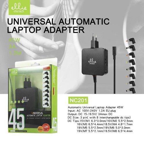 Ellietech NC201 Universal Alimentador Automatico 45W 3A 8Clavijas