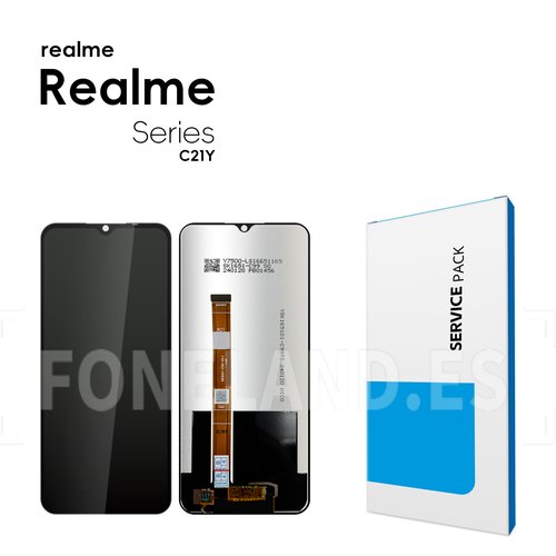 Pantalla OPPO Realme C21Y (RMX3261 RMX3263) / C25Y (RMX3265, RMX3268,  RMX3269) Negra Completa LCD+Tactil SERVICE PACK