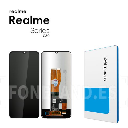 Pantalla OPPO Realme C30 (RMX3581) / C33 (RMX3624) / Narzo 50i Prime 4G (RMX3506) Negro Completa LCD+Tactil SERVICE PACK