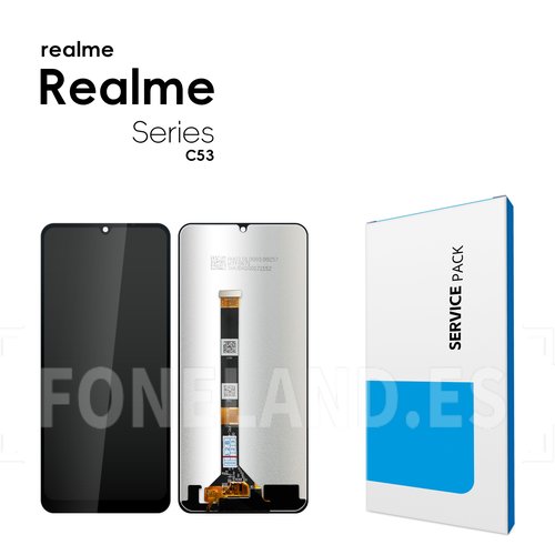 Pantalla Realme C53 (RMX3760) / C51 (RMX3830) / NARZO N53 (RMX3761) / Realme C60 / Realme Note 50 (RMX3834) (NF) Negra Completa LCD+Táctil SERVICE PACK