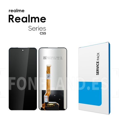 Pantalla OPPO A98 5G (CPH2529) / REALME C55 (RMX3710) / A58 4G (CPH2577) / A79 5G (CPH2553) / / REALME C67 5G (RMX3782) / REALME 11 5G (RMX3780) / REALME NZRZO N55 / ONEPLUS NORD N30 5G (CPH2515, CPH2513) / ONEPLUS NORD CE 3 LITE 5G (CPH2467, CPH2465) Negra Completa LCD+Tactil SERVICE PACK