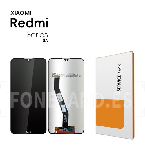 Pantalla Xiaomi Redmi 8 / 8A 2019 Negra SIN MARCO Completa Tactil+LCD SERVICE PACK