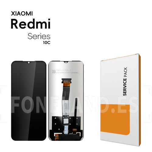Pantalla Xiaomi Redmi 10C (220333QAG, 220333QBI, 220333QNY) / POCO C40 (220333QPG) Negra sin marco Completa LCD+Tactil SERVICE PACK