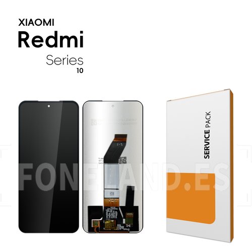 Pantalla Xiaomi Redmi 10 2020 / REDMI 10 2021 (21061119AG, 21061119DG, 21061119AL) / REDMI 10 2022 (21121119SG, 22011119UY, 21121119VL)  / Redmi 10 Prime Negra Completa LCD+Tactil SERVICE PACK