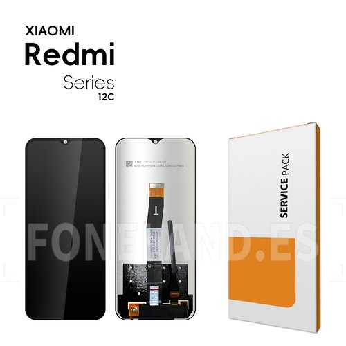 Pantalla Xiaomi Redmi 12C (2023) (22120RN86G) / Xiaomi Poco C55 (22127PC95I) / REDMI 11A (22120RN86C) Negra Completa  Sin Marco SERVICE PACK