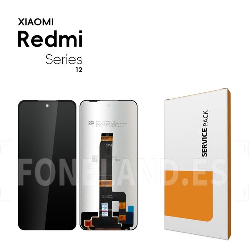 Pantalla Xiaomi Redmi 12 (23053RN02A, 23053RN02Y, 23053RN02I) / Redmi 12 5G / Poco M6 Pro 5G / Redmi Note 12R Negra Completa LCD+Tactil SERVICE PACK
