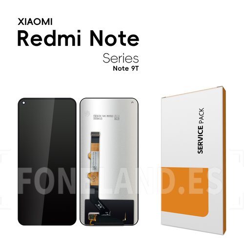 Pantalla Xiaomi Redmi Note 9 5G / Redmi Note 9T Negra Completa LCD+Tactil Service Pack