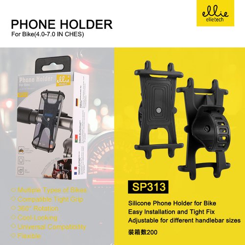 Ellietech SP313 Soporte de Silicona para Movil para Bicicleta