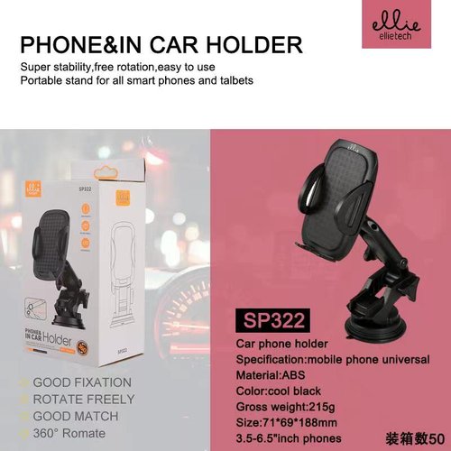 Ellietech SP322 Soporte de Telefono Movil para Coche