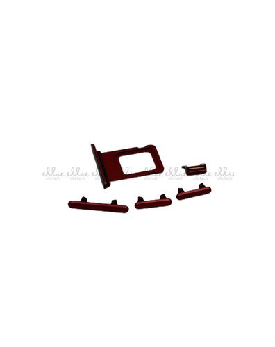 Set de Botones Lateral + Bandeja de SIM para iPhone 11 Rojo