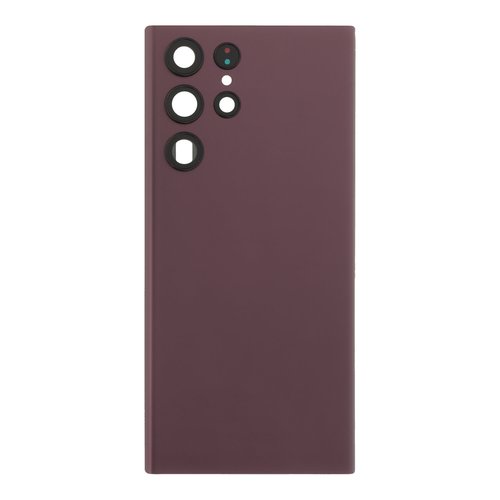 Cubierta de bateria Trasera SM - S22 Ultra 5G S908B Burdeos con lente Tapa Calidad Premium