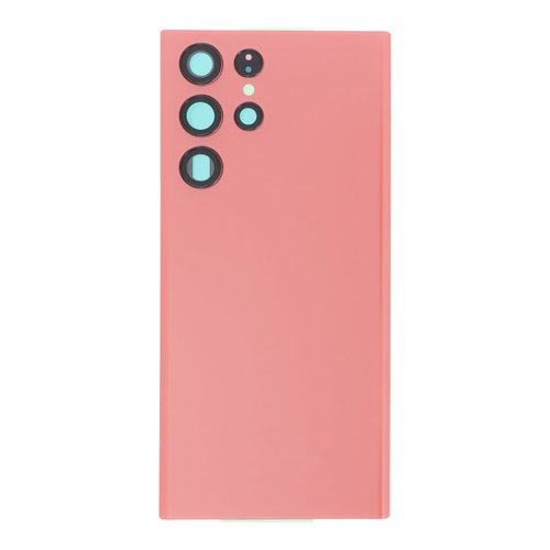 Cubierta de bateria Trasera SM - S22 Ultra 5G S908B Naranja con lente Tapa Calidad Premium