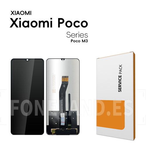 Pantalla Xiaomi Poco M3 / Redmi 9T / 9 Power / Redmi Note 9 4G Negra sin marco Completa LCD+Tactil SERVICE PACK