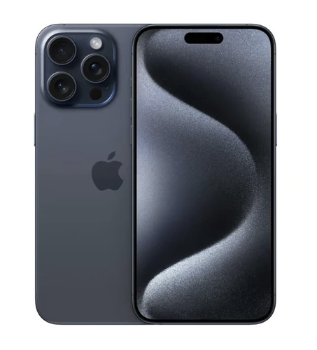*Móvil iPhone 15 Pro Max– 256GB Azul Titanio Grado A, Salud de Batería Entre 78% SIM Física (USADO)