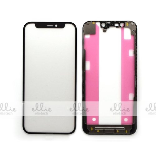 Pantalla Cristal + Marco Lateral con Pegamento para iPhone 12 Mini Negro Original